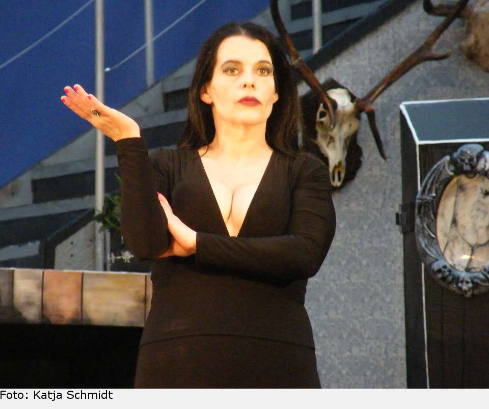 Morticia Addams hat strenge Grundsätze: Geheimnisse vor ihr zu haben, würde Gomez schlecht bekommen. addams family 18